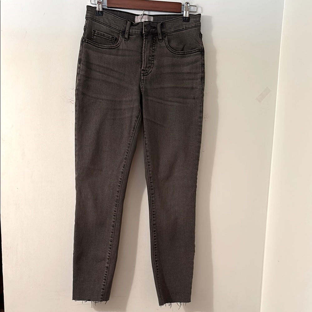 Everlane Raw Hem Mid Rise Straight Leg Raw Hem Gray Jeans Size 28R